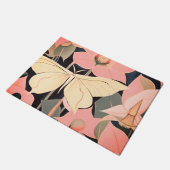 Roze en crème - Luna Moth en Moonflower Deurmat (Schuin)