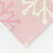 Roze en crème Snowflake Fleece Throw Blanket (Hoek)
