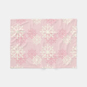 Roze en crème Snowflake Fleece Throw Blanket Deken (Voorkant (Horizontaal))