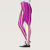 Roze en Crème strepen leggings (Links)