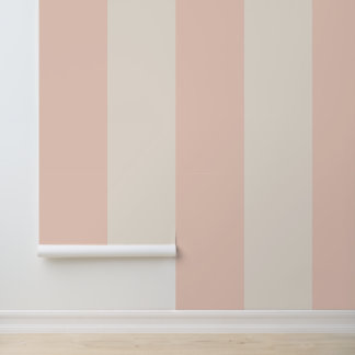 Roze en Crème Vette Streep Behang