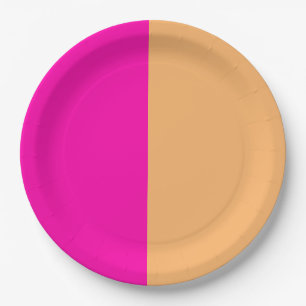 Roze en crèmekleurig Sinaasappel Papieren Bordje