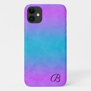 Roze en Cyaan Gepersonaliseerd Telefoonhoesje iPhone 11 Hoesje