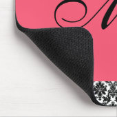 Roze en Damask Print Mousepad Muismat (Hoek)