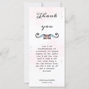 Roze en donkerblauw Floral gedicht Dank u wel!