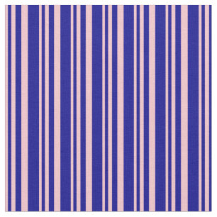 Roze en donkerblauw, gelinkt/gestreept patroon stof