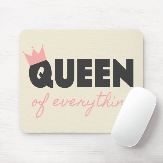 Roze en donkergrijze koningin van alles in het tek muismat (Met muis)