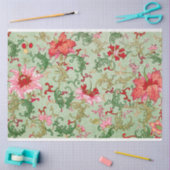 Roze en eend ei blauw bloemenweefsel tissuepapier (Craft)