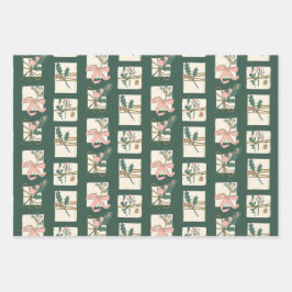 Roze en Evergreen Pset Holiday Inpakpapier Vel