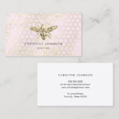 roze en faux glitter bij visitekaartje (Voorkant / Achterkant)