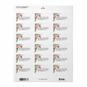 Roze en Ferns Wedding Etiket (Full Sheet)