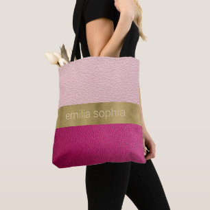 Roze en Fuchsia look van leder Draagtas