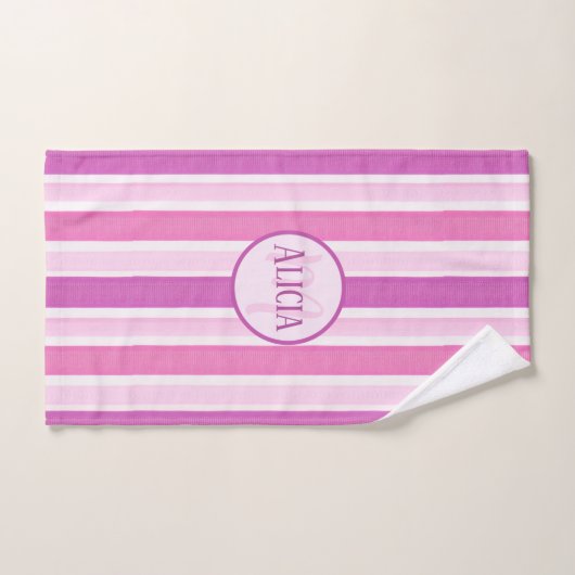 Roze en Fuchsia strepen Bad Handdoek (Handdoek)