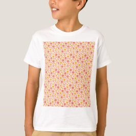 Roze en geel bloempatroon t-shirt