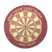 Roze en geel dartboard met aangepaste tekst dartbord (Voorkant)