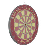 Roze en geel dartboard met aangepaste tekst dartbord (Voorkant Links)