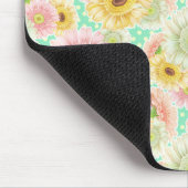 Roze en geel Floral Muismat (Hoek)