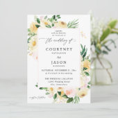 Roze en geel huwelijk 2 kaart (Staand voorkant)