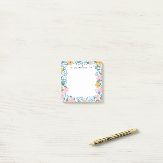 roze en geel Lijst Post-it® Notes (Op bureau)