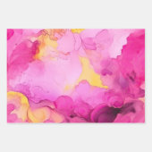 Roze en Geel Marmer Verpakking Papier Blad Set Inpakpapier Vel (Voorkant)