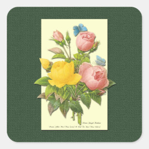 Roze en Geel Rozen Sticker