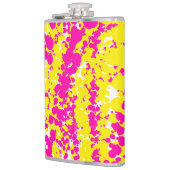 Roze en geel spatpatroon heupfles (Links)