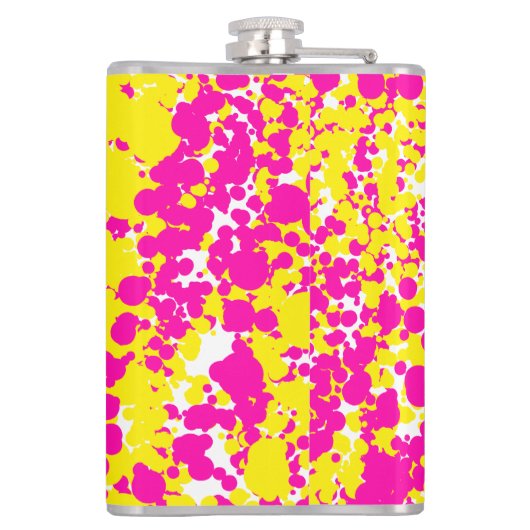 Roze en geel spatpatroon heupfles (Achterkant)