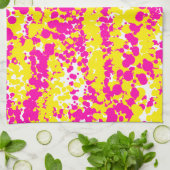 Roze en geel spatpatroon theedoek (Gevouwen)