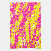 Roze en geel spatpatroon theedoek (Verticaal)