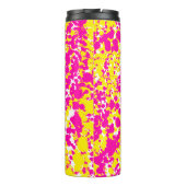 Roze en geel spatpatroon thermosbeker (Achterkant)