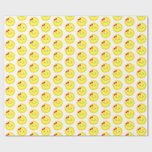 Roze en Geel Sunshine Pattern Cadeaupapier (Vlak)