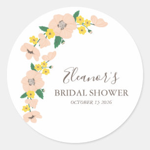  Roze en geel Vrijgezellenfeest van Florence Ronde Sticker