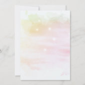 Roze en gele Abstracte Waterverf Kaart (Achterkant)