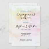 Roze en gele Abstracte Waterverf Kaart (Voorkant / Achterkant)