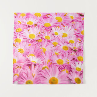 Roze en gele achtergrond van de bloemen wandkleed