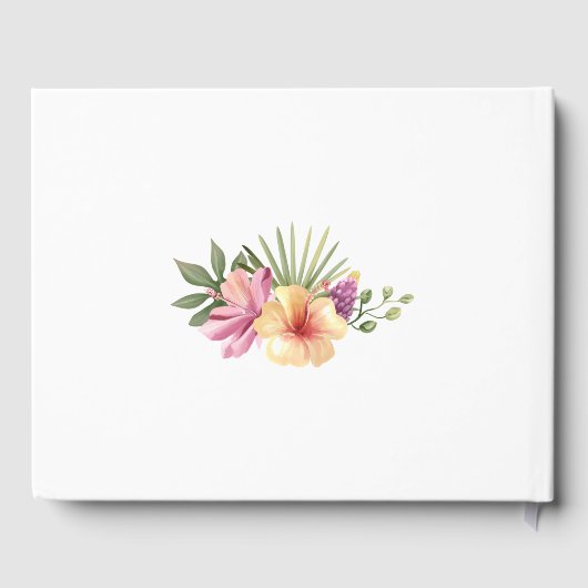 Roze en gele bloemen gastenboek (Achterkant)