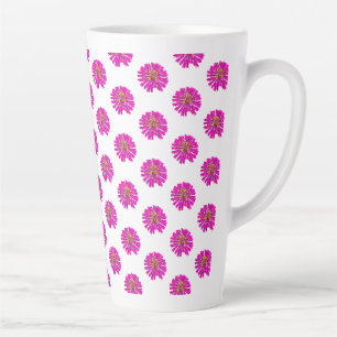 Roze en Gele Bloemen Latte Mok
