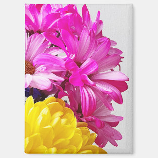 Roze en gele bloemen magneet - De Dabs door Mari D