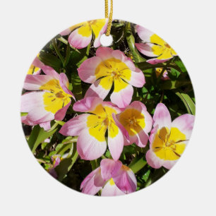 Roze en gele bloemen Ornament