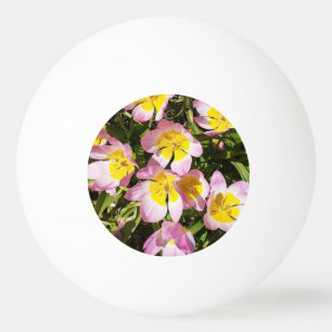 Roze en gele bloemen pingpongballen