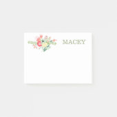 Roze en gele bloemen post-it® notes (Voorkant)