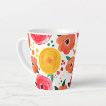 Roze en Gele Bloemen Waterverf