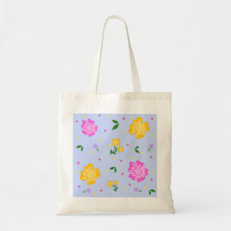 Roze en Gele Bloemige Naadloos Patroon Tote Bag