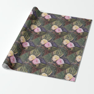 Roze en gele Cactus Flowers Cadeaupapier