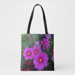 Roze en gele dadenbloem Canvas tas