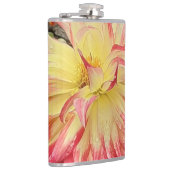 Roze en gele Dahlia Heupfles (Rechts)