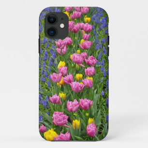 Roze en gele de lentetulpen iPhone 11 hoesje