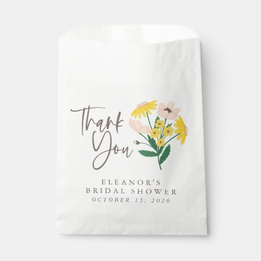  Roze en Gele Floral Aangepast Dank u Bedankzakje (Voorkant)