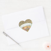 Roze en gele Floral Oak Bindend Seal Hart Sticker (Envelop)