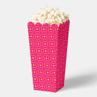 Roze en gele geometrische popcorn cadeauverpakking bedankdoosjes